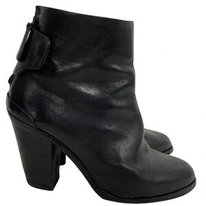 Rag & Bone Kerr Ankle Boots Womens 38.5 US 8 - 8.5 Black Leather Heeled Shoes